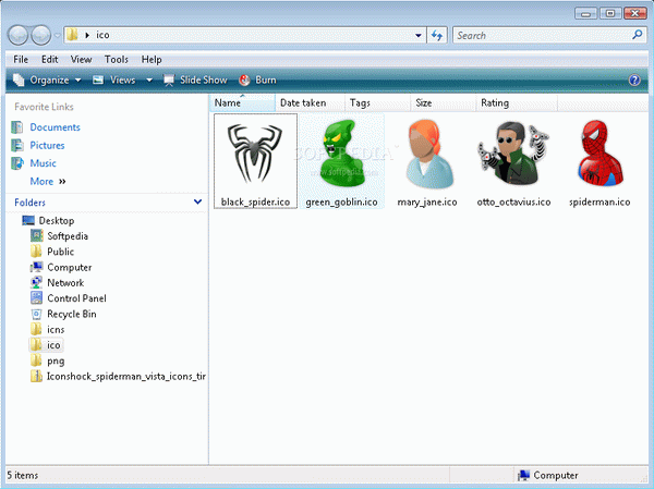 Spiderman Vista Icons
