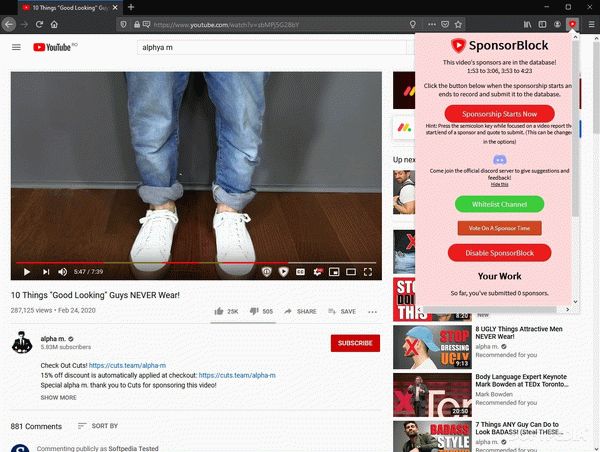 SponsorBlock for Firefox