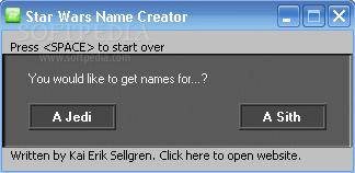 Star Wars Name Creator