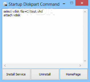Startup Diskpart Command