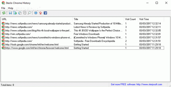 SterJo Chrome History