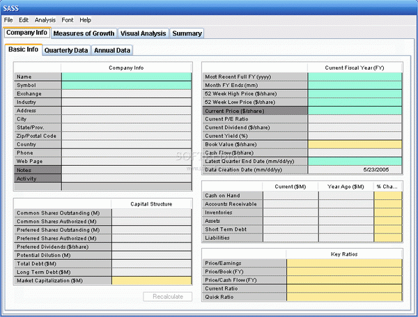 Stock Analysis and Selection Software - SASS