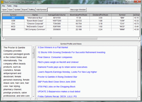 Stock Fundamental Data Download Lite