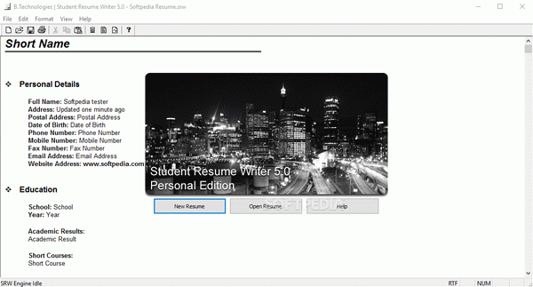 Student Resume Writer Personal Edition