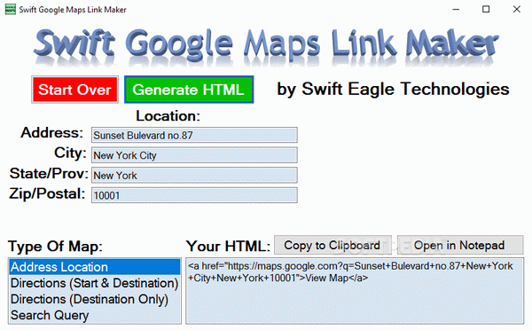 Swift Google Maps Link Maker