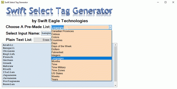 Swift Select Tag Generator