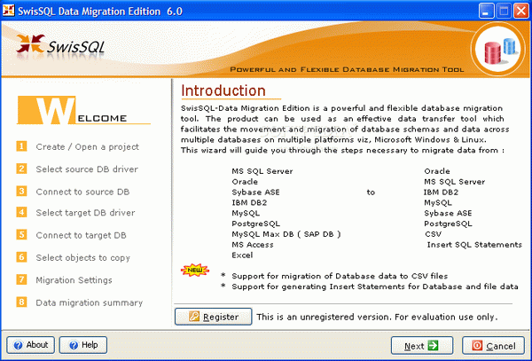 SwisSQL Data Migration Edition