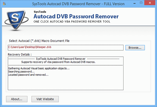 SysTools Autocad DVB Password Remover