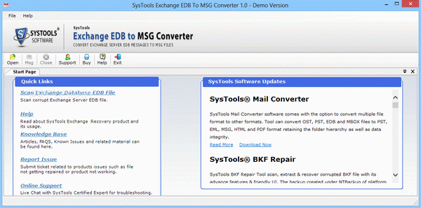 SysTools Exchange EDB to MSG Converter