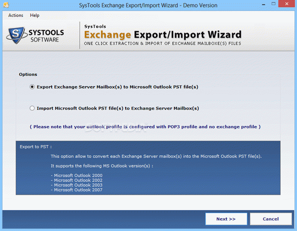 SysTools Exchange Export/Import Wizard [DISCOUNT: 15% OFF!]
