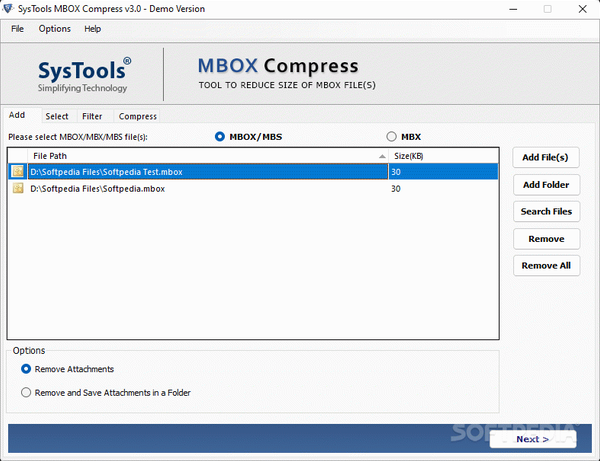 SysTools MBOX Compress