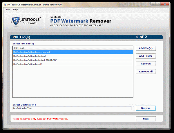 SysTools PDF Watermark Remover [DISCOUNT: 15% OFF!]