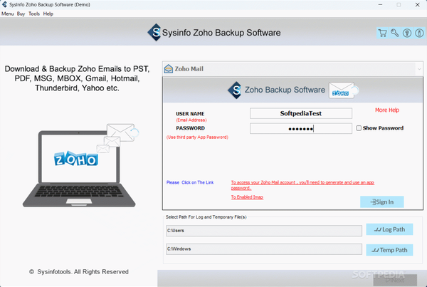 Sysinfo Zoho Backup Software