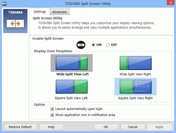 TOSHIBA Split Screen Utility