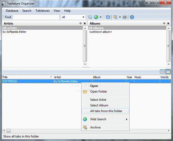 Tablature Organizer