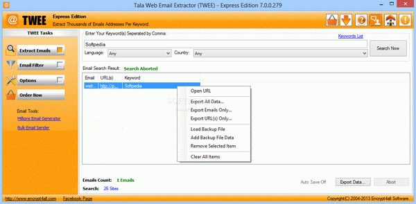 Tala Web Email Extractor (TWEE) Express Edition