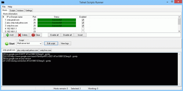 Telnet Scripts Runner