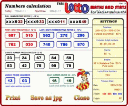 Thai Lotto Maths and Stats