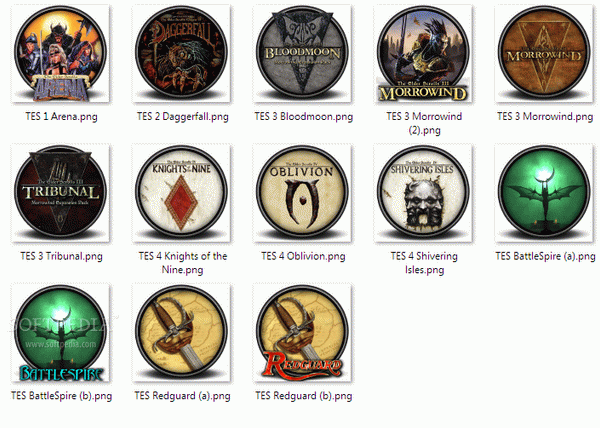 The Elder Scrolls series icons