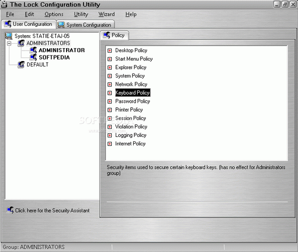 The Lock XP Security Manager Server