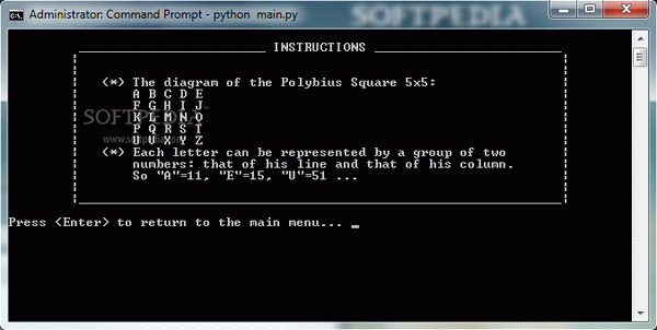 The Polybius Square Encoder / Decoder