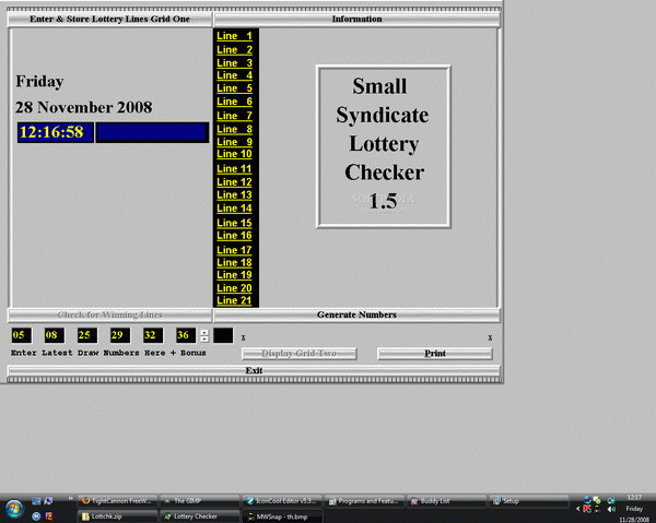 The Small Syndicate Lottery Checker