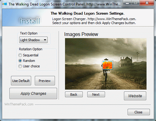 The Walking Dead Logon Screen