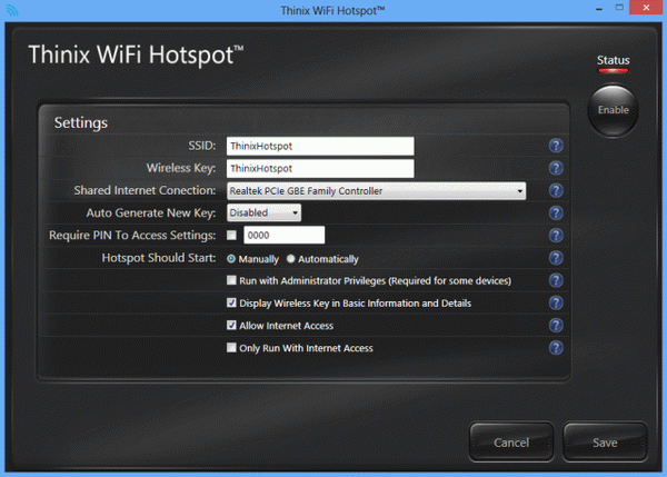 Thinix WiFi Hotspot
