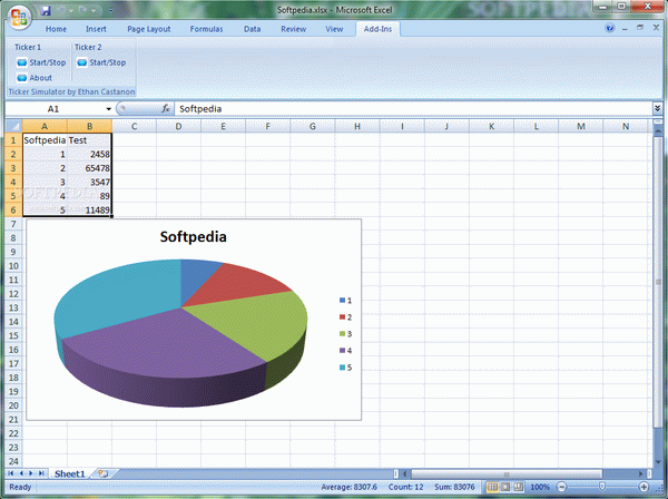 Ticker Simulator Add-In for Excel