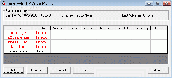 TimeTools NTP Server Monitoring