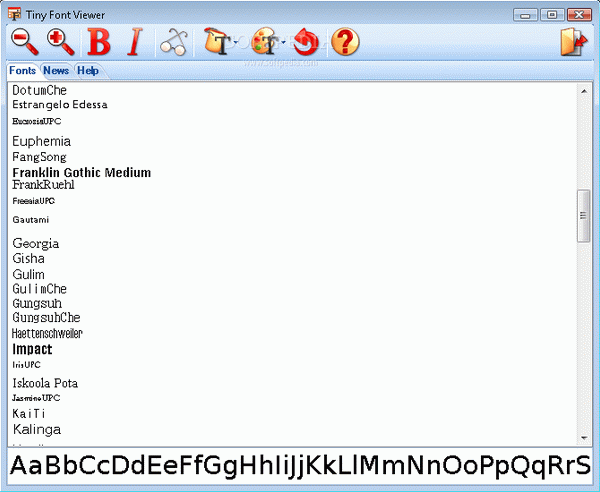 Tiny Font Viewer