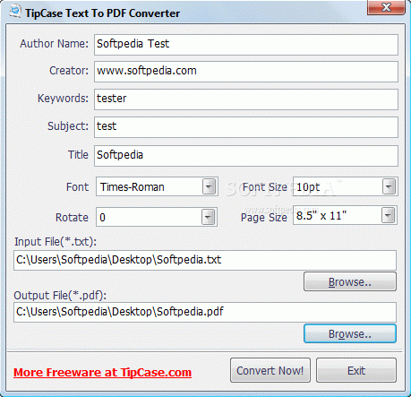 TipCase Text To PDF Converter