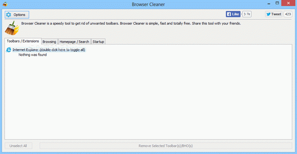 Browser Cleaner (formerly Toolbar Cleaner)