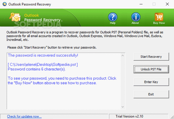 Outlook Password Recovery