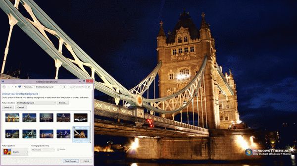 Tower Bridge, London (Night View) Windows 7 Theme