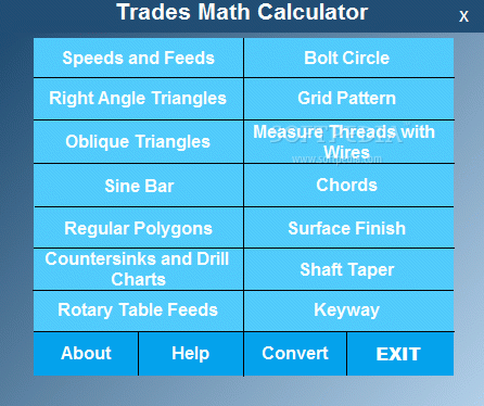 Trades Math Calculator