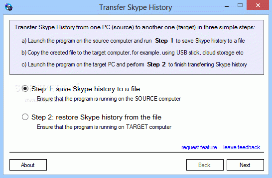 Transfer Skype History