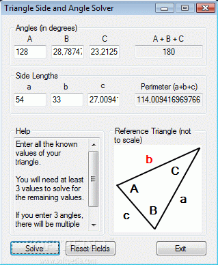 Triangle Side and Angle Solver