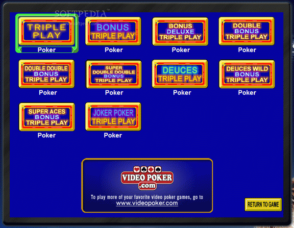 Triple Play Video Poker Gadget