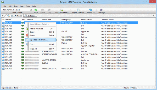 Trogon MAC Scanner