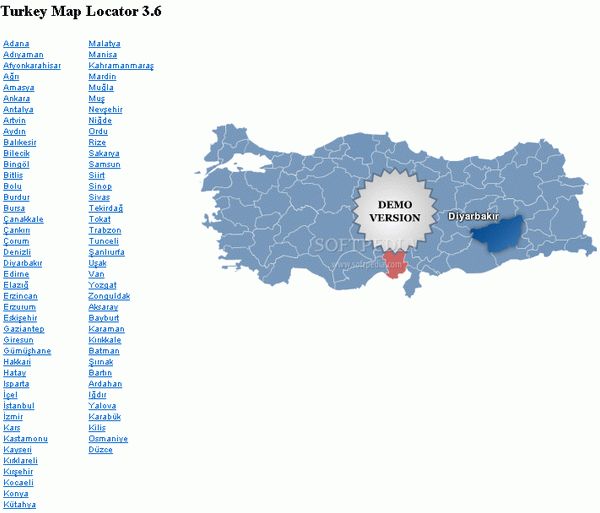 Turkey Map Locator