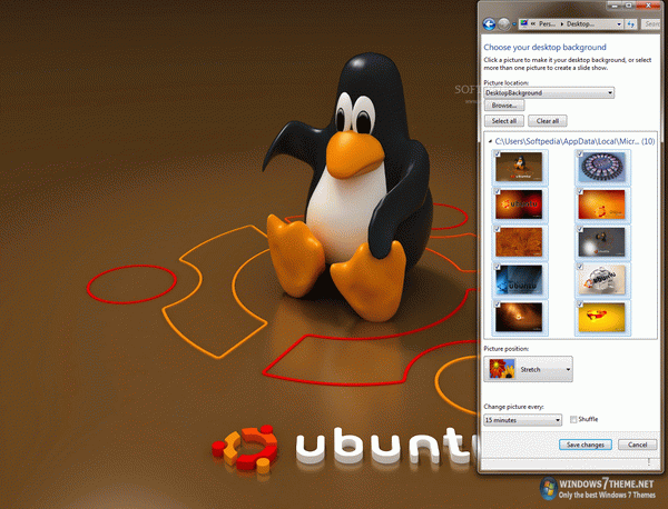 Ubuntu Linux Windows 7 Theme