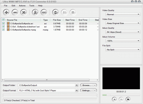 Ultra WMV MPEG AVI to FLV Converter