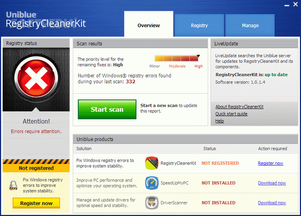 Uniblue RegistryCleanerKit