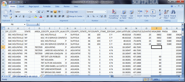 United States ZIP Code Database (Gold Edition)