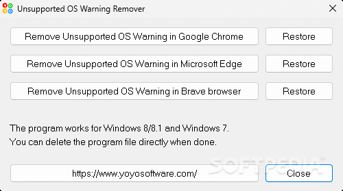 Unsupported OS Warning Remover