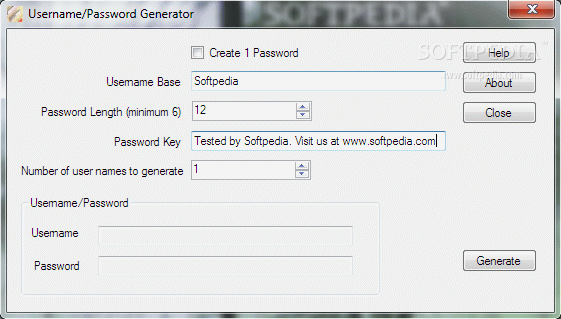 Username/Password Generator
