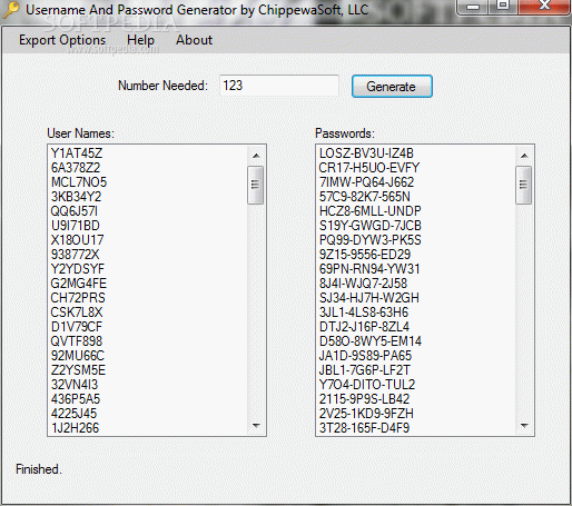 Username and Password Generator