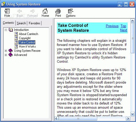 Using System Restore