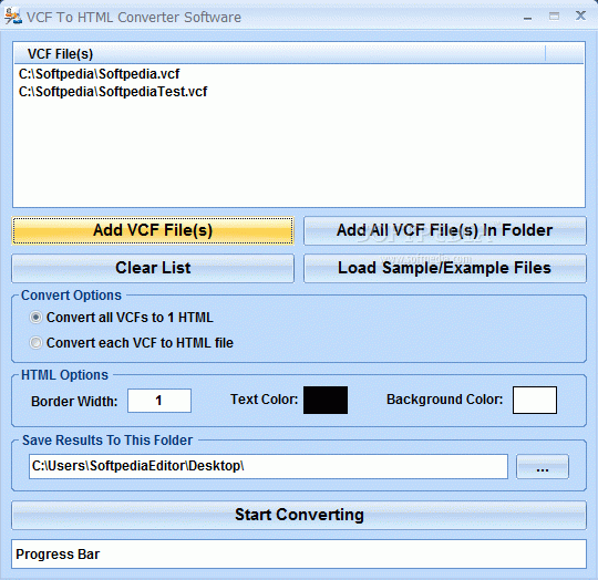 VCF To HTML Converter Software